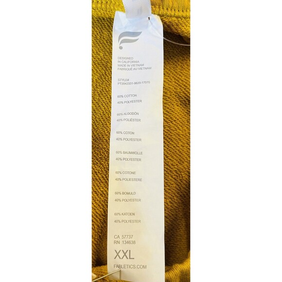 Fabletics Mustard Yellow High Waisted Slim Joggers Sweatpants  XXL 14 -16 NWT - Picture 11 of 13